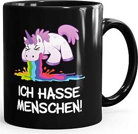 MoonWorks® Kaffee-Tasse mit Spruch Ich hasse