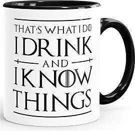 MoonWorks® Kaffee-Tasse Spruch I drink and i know 