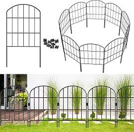 MOOTACO 10 Stück Gartenzaun, Metall Zaunelemente, 