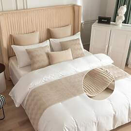 Morbuy 45x210cm Bettläufer mit 2 Kissen 45x45cm,