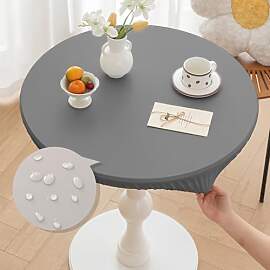 Morbuy Tischdecke Rund 70 cm, PU-Leder Outdoor