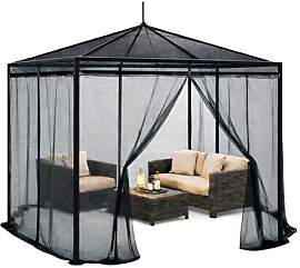 Moskitonetz für Pavillon 3x3m schwarz –