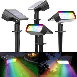 Moxled Bunt Solarlampen für Außen, RGB+Weiß