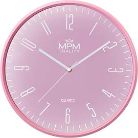 MPM Quality Wanduhr Tussimi A, Rosa/Weiß, Moderne 