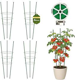 MQHUAYU 90cm Tomaten Rankhilfe 4 Stück, Metall