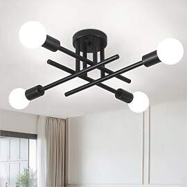 MRHYSWD Deckenleuchte Schwarz, Vintage Deckenlampe 