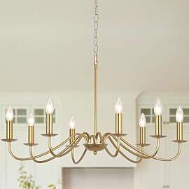MRHYSWD Kronleuchter Gold, 8 Flammig Kronleuchter