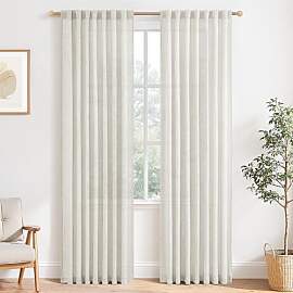 MRTREES Linen Curtains Living Room Gardine für