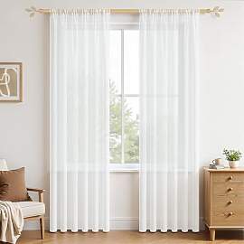 MRTREES Schlafzimmer Gardinen Weiß 2er Set 235 cm 