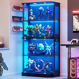 MSFE Gerundet Glas Vitrinenschrank mit LED,