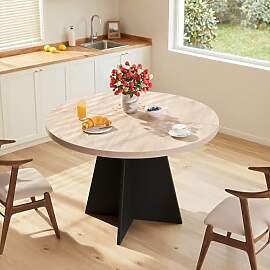 MSFE Küchentisch Rund 100cm,Runder Esstisch Holz