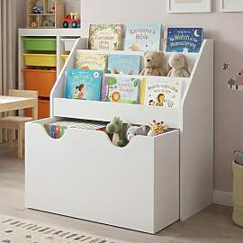 Msutree Kinderbücherregal mit Spielzeugkiste auf