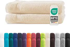 Müskaan® 2er Handtuch Set Beige, 100% Baumwolle, 