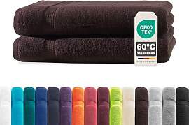 Müskaan® 2er Handtuch Set Braun, 100% Baumwolle, 