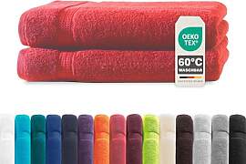 Müskaan® 2er Handtuch Set Rot, 100% Baumwolle,