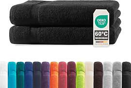 Müskaan® 2er Handtuch Set Schwarz, 100%