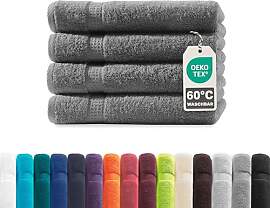 Müskaan® 4er Handtuch Set Anthrazit, 100%