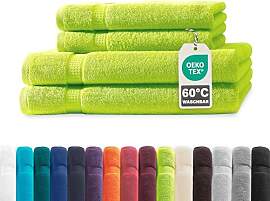 Müskaan® 4er Handtuch Set Apfelgrün, 100%