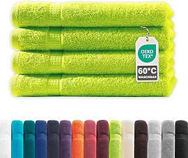 Müskaan® 4er Handtuch Set Apfelgrün, 100%