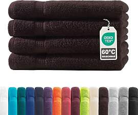 Müskaan® 4er Handtuch Set Braun, 100% Baumwolle, 