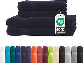 Müskaan® 4er Handtuch Set Marineblau, 100%