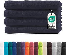 Müskaan® 4er Handtuch Set Marineblau, 100%