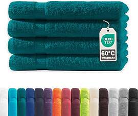 Müskaan® 4er Handtuch Set Petrol, 100%