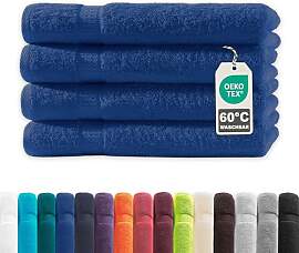 Müskaan® 4er Handtuch Set Royalblau, 100%