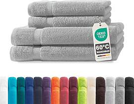 Müskaan® 4er Handtuch Set Silber, 100%