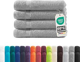 Müskaan® 4er Handtuch Set Silber, 100%