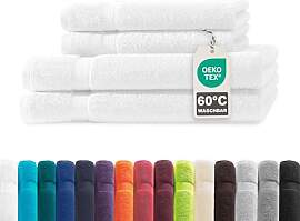 Müskaan® 4er Handtuch Set Weiß, 100% Baumwolle, 