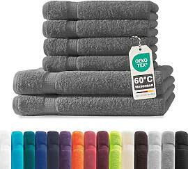Müskaan® 6er Handtuch Set Anthrazit, 100%