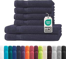 Müskaan® 6er Handtuch Set Marineblau, 100%