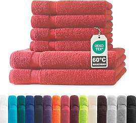 Müskaan® 6er Handtuch Set Rot, 100% Baumwolle,