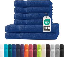 Müskaan® 6er Handtuch Set Royalblau, 100%