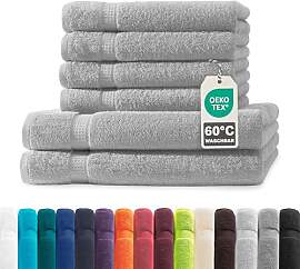 Müskaan® 6er Handtuch Set Silber, 100%