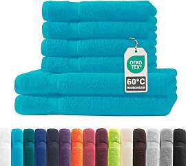 Müskaan® 6er Handtuch Set Türkis, 100%