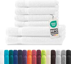 Müskaan® 6er Handtuch Set Weiß, 100% Baumwolle, 