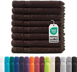 Müskaan® 8er Handtuch Set Braun, 100% Baumwolle, 