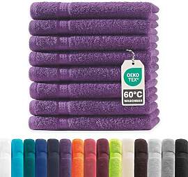 Müskaan® 8er Handtuch Set Lila, 100% Baumwolle,