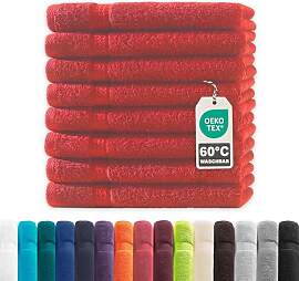 Müskaan® 8er Handtuch Set Rot, 100% Baumwolle,