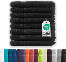 Müskaan® 8er Handtuch Set Schwarz, 100%
