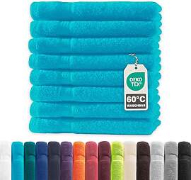 Müskaan® 8er Handtuch Set Türkis, 100%
