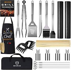 MUJUZE Grillbesteck Set,Grillzubehör Männer