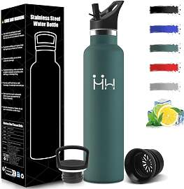 Mulbijeo Trinkflasche Edelstahl 1L, BPA-Frei,