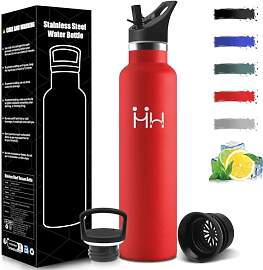 Mulbijeo Trinkflasche Edelstahl 1L, BPA-Frei,