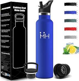 Mulbijeo Trinkflasche Edelstahl 1L, BPA-Frei,