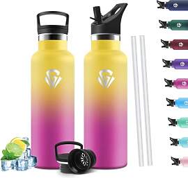 Mulbijeo Trinkflasche Edelstahl, 500ML BPA-Frei,