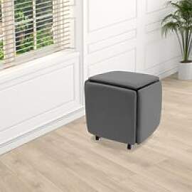Multifunktionaler 5-in-1 grauer Sofahocker,