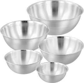 MUNGHOK 5er Set Edelstahl Schüssel, 5 Größen
